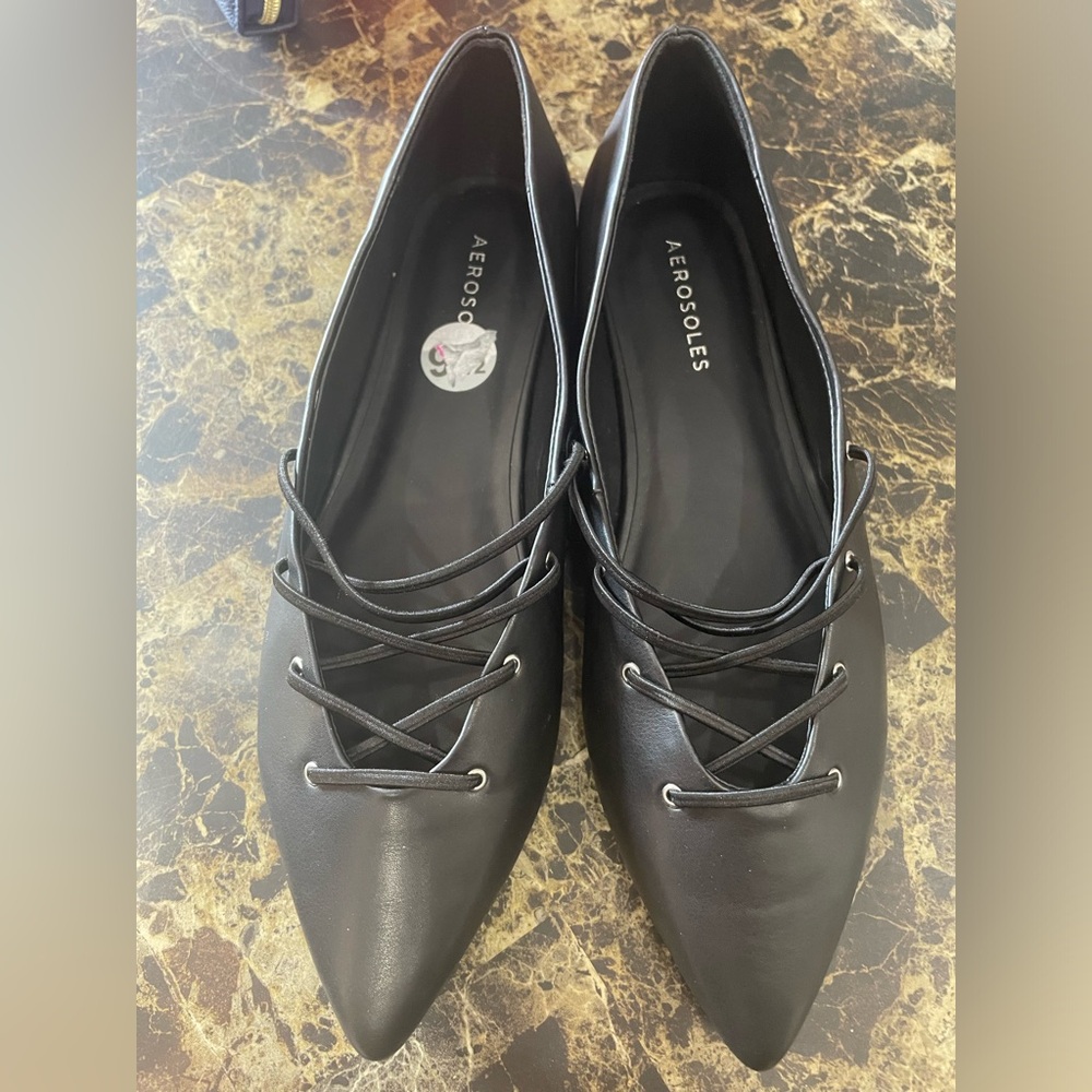 Aerosoles pointed toe lace up flats